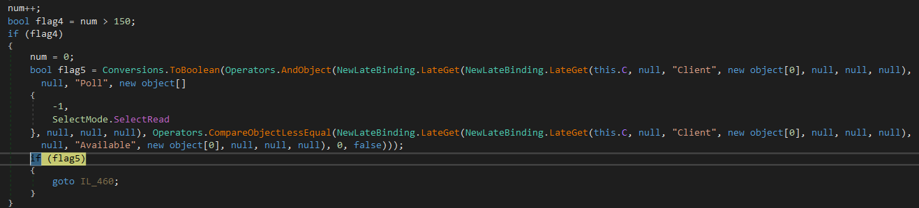 C# code, loop listening for data incoming